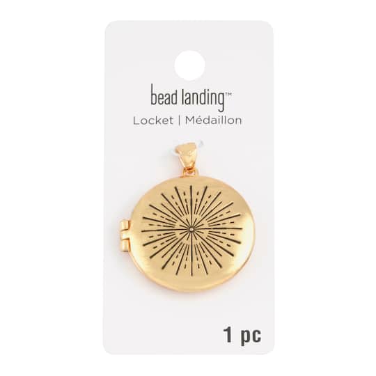 Gold Starburst Locket Pendant by Bead Landing&#x2122;